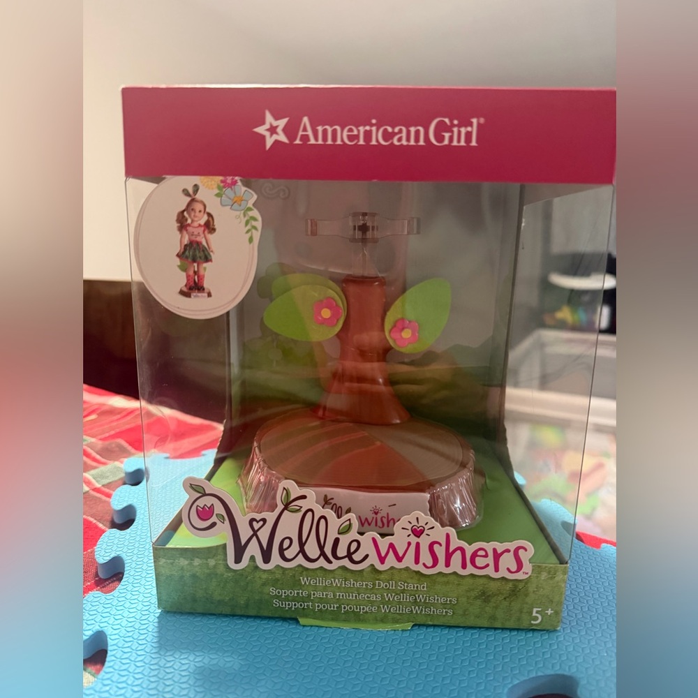 NWT American Girl WellieWishers Doll Stand with Pink and Green Accents
